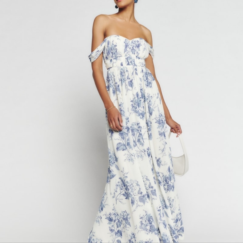 Reformation Blue Floral Maxi Dress - Picture 6 of 14